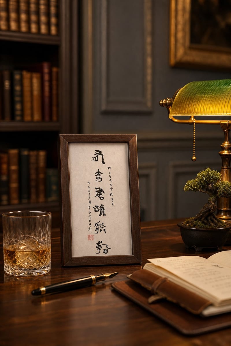 会客区书法作品示意(临时图片,待替换为项目实拍)