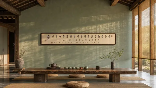 周年纪念书法作品示意(临时图片,待替换为项目实拍)
