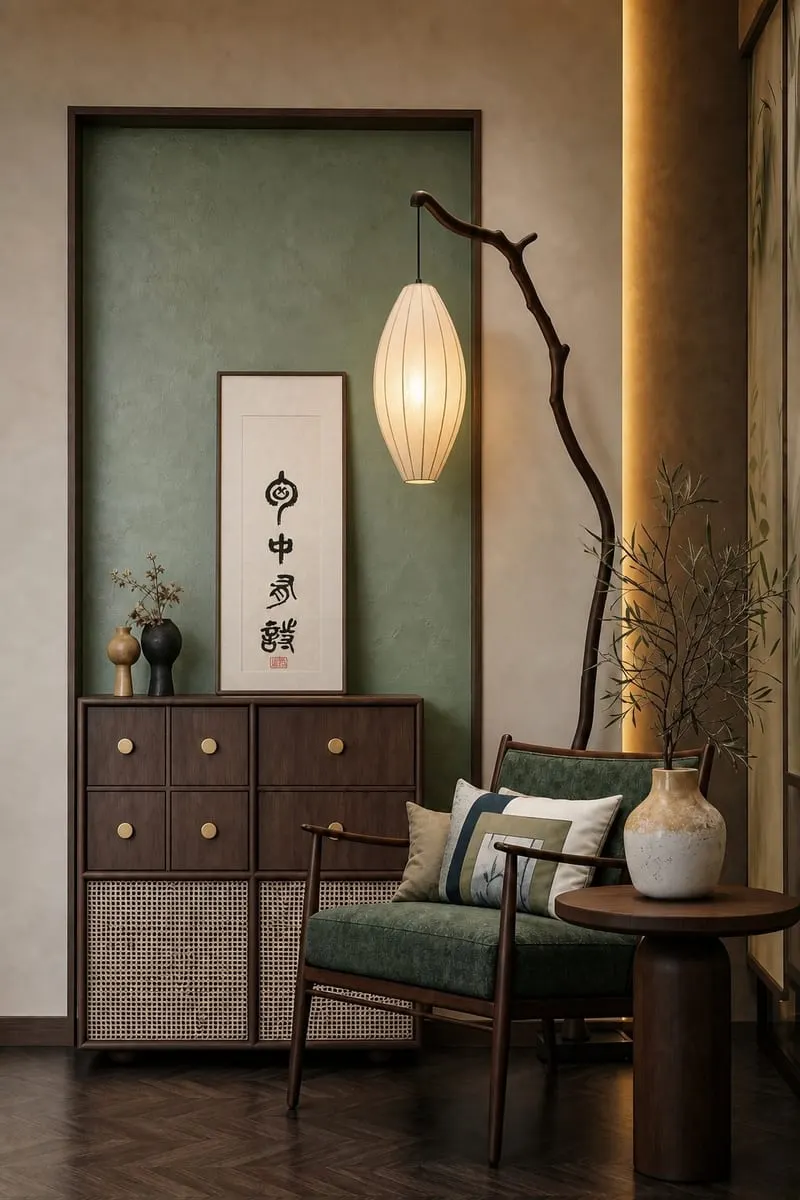 前台形象墙书法作品示意(临时图片,待替换为项目实拍)